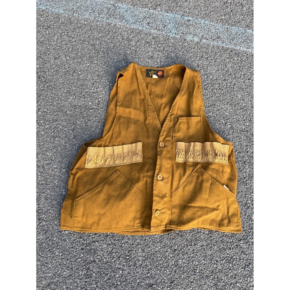 Vintage Bullseye Bill Canvas Hunting Vest Brown Workwear Utility Vest Large